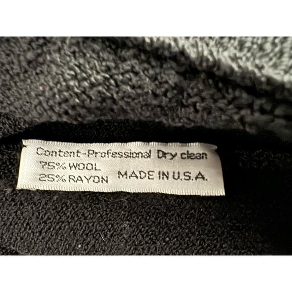 Don Sayres for Wellmore Knit Pants Women's 16 Black Pockets Wool Blend USA Vtg - Picture 6 of 6